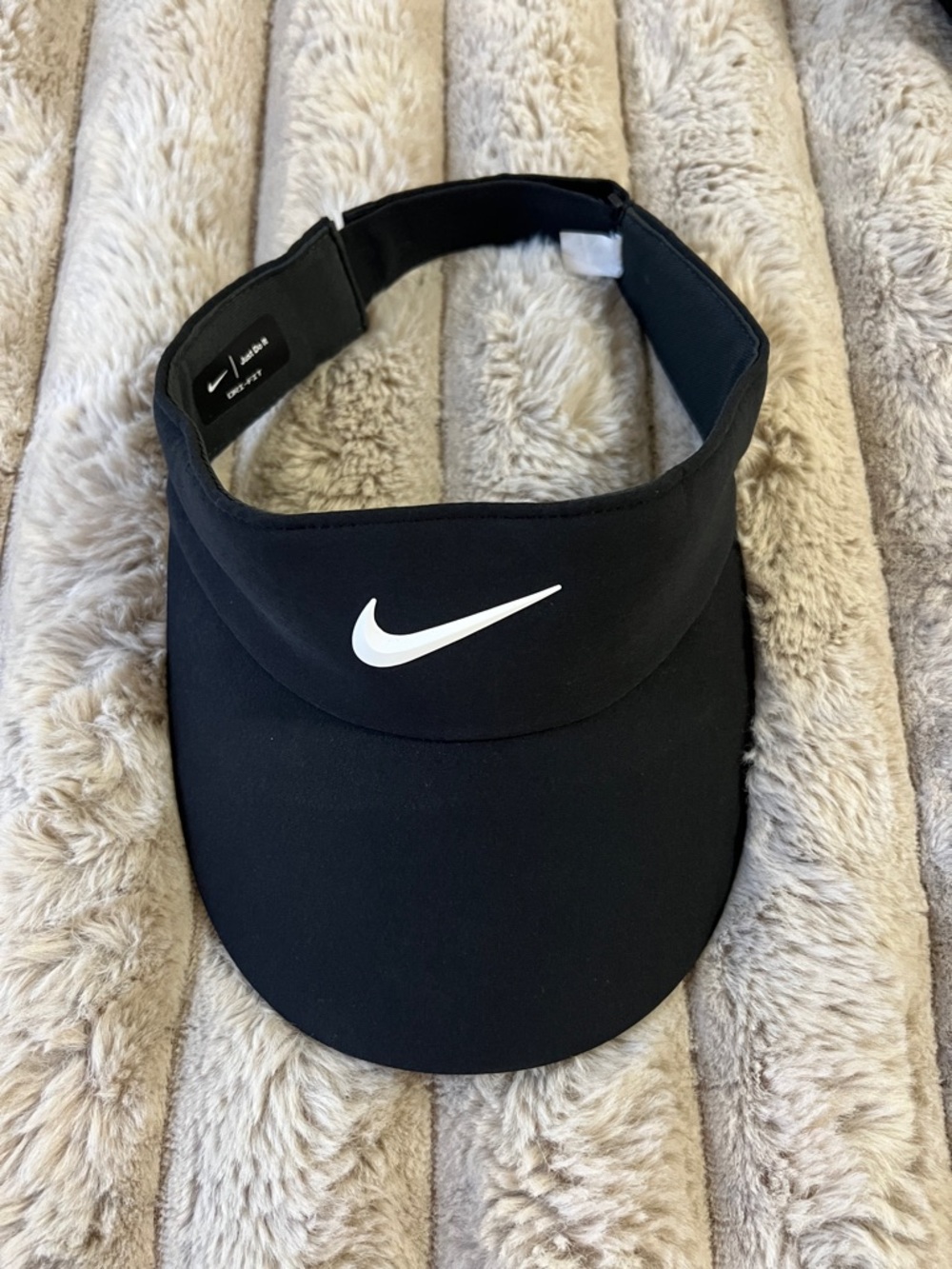 Nike Black Visor with White Swoosh